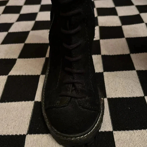 True religion black suede boots. Size 6.5. Zippers, buckles laces. Punk rock - Picture 3 of 16